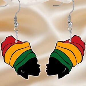 Multicolor Woman Silhouette Earrings